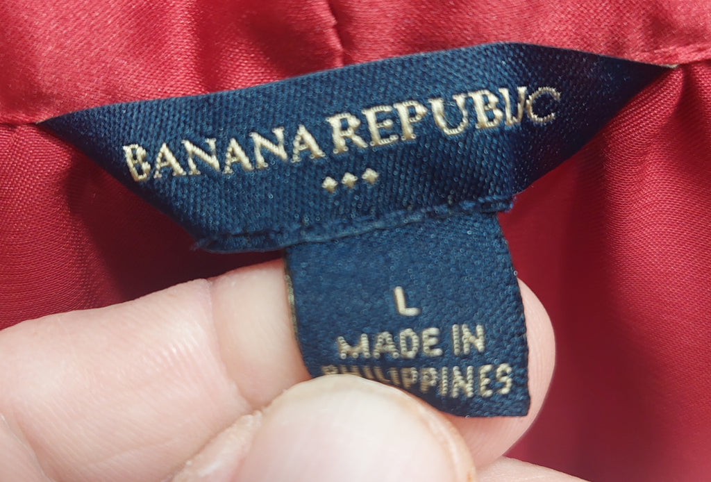 4 38 Banana Republic Large Sleeveless Tie Neck Blouse Red