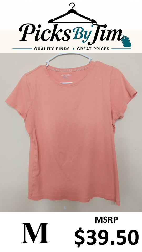 7 01 St Johns Bay Size M Coral Short Sleeve Tee