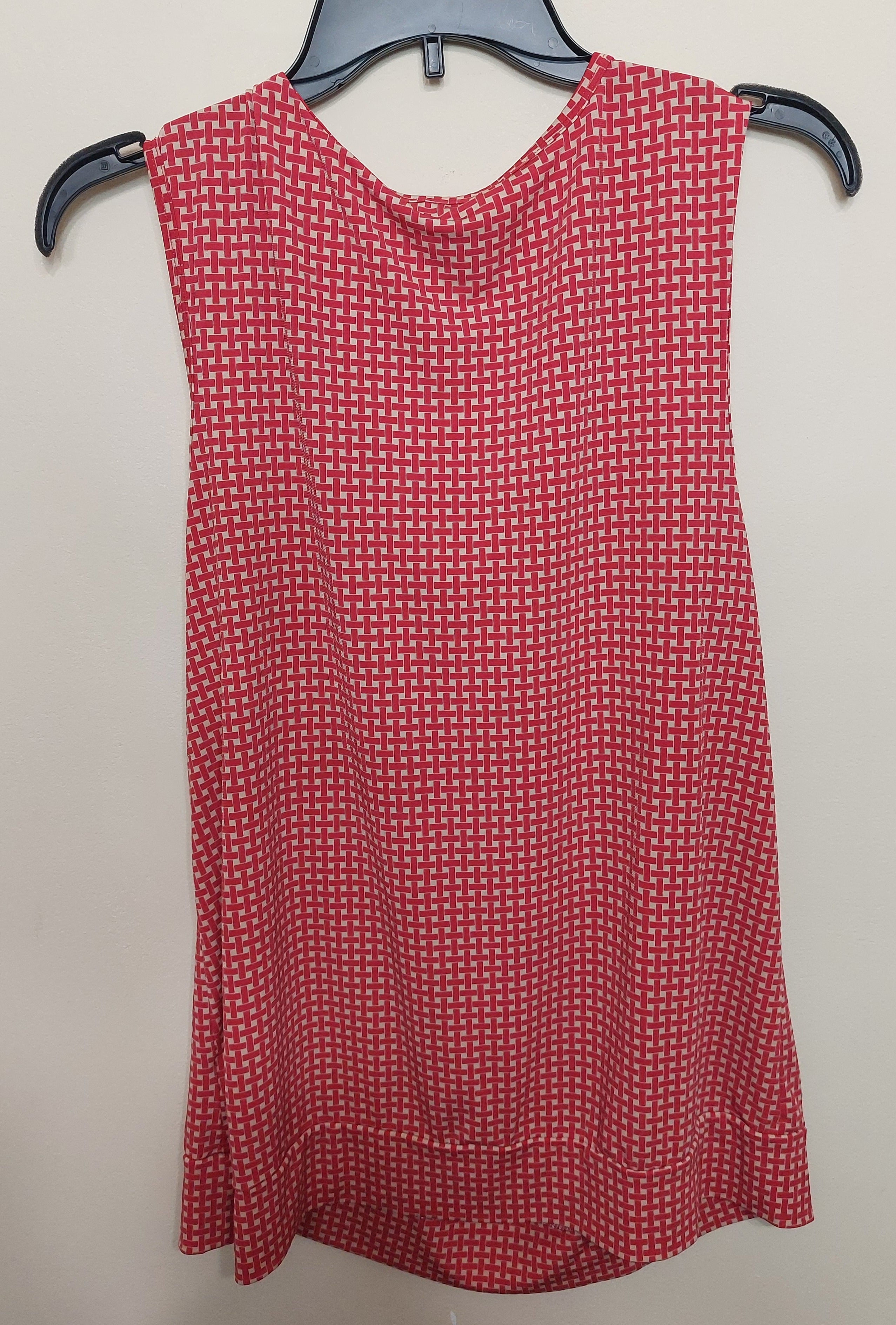 5 10 Banana Republic Size XL Sleeveless Cowl Neck Red & White Patterned Top
