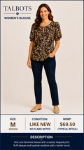1 11 Talbots Medium Leopard Print Short Sleeve Blouse