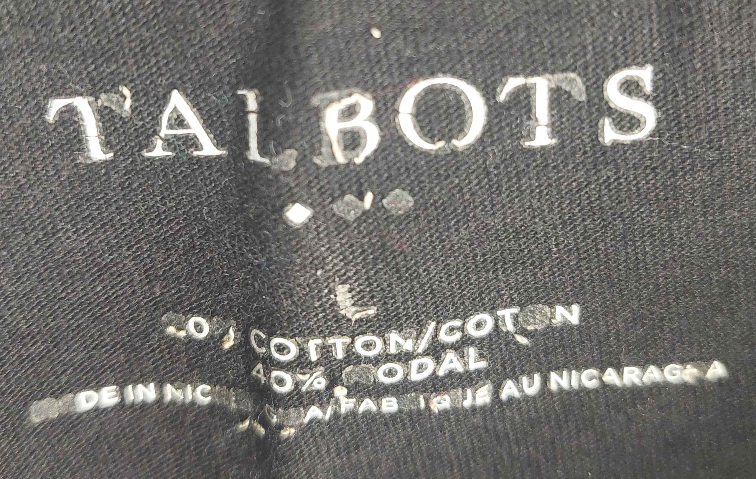 9-10 Talbots Size Large Black V-Neck 3/4 Sleeve 100% Cotton Top