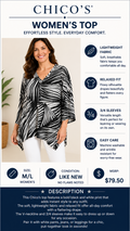 2 32 Chicos Black and White print Top Size medium large