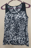 8 11 Chico's Zenergy 0 Black White Animal Print Tank Top Sleeveless