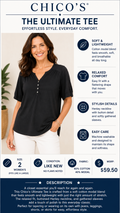 2 19 Chicos Black Tee with button front Size 2
