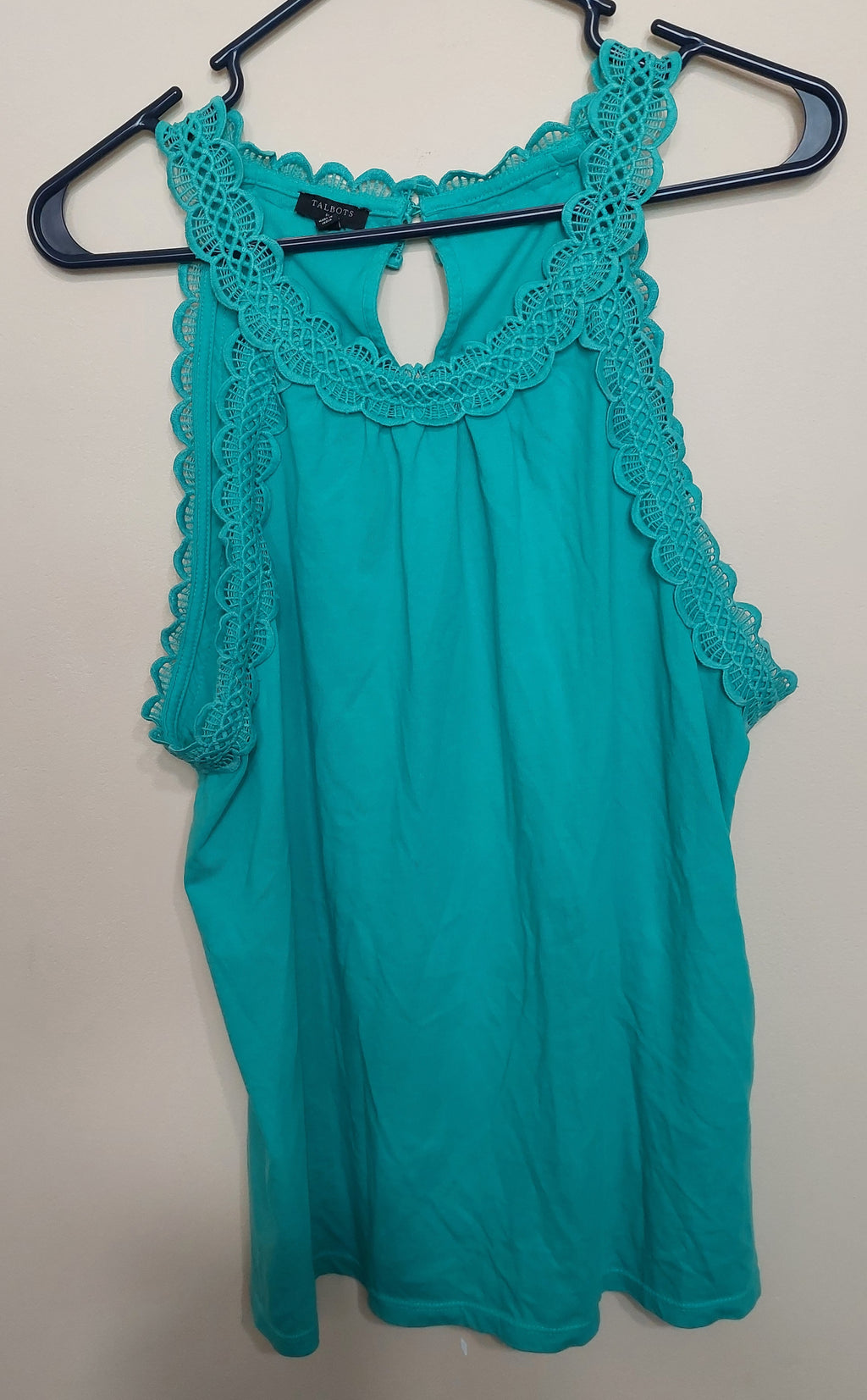 5 12 Talbots Plus Lace Trim Sleeveless Tank Top Aqua Size X
