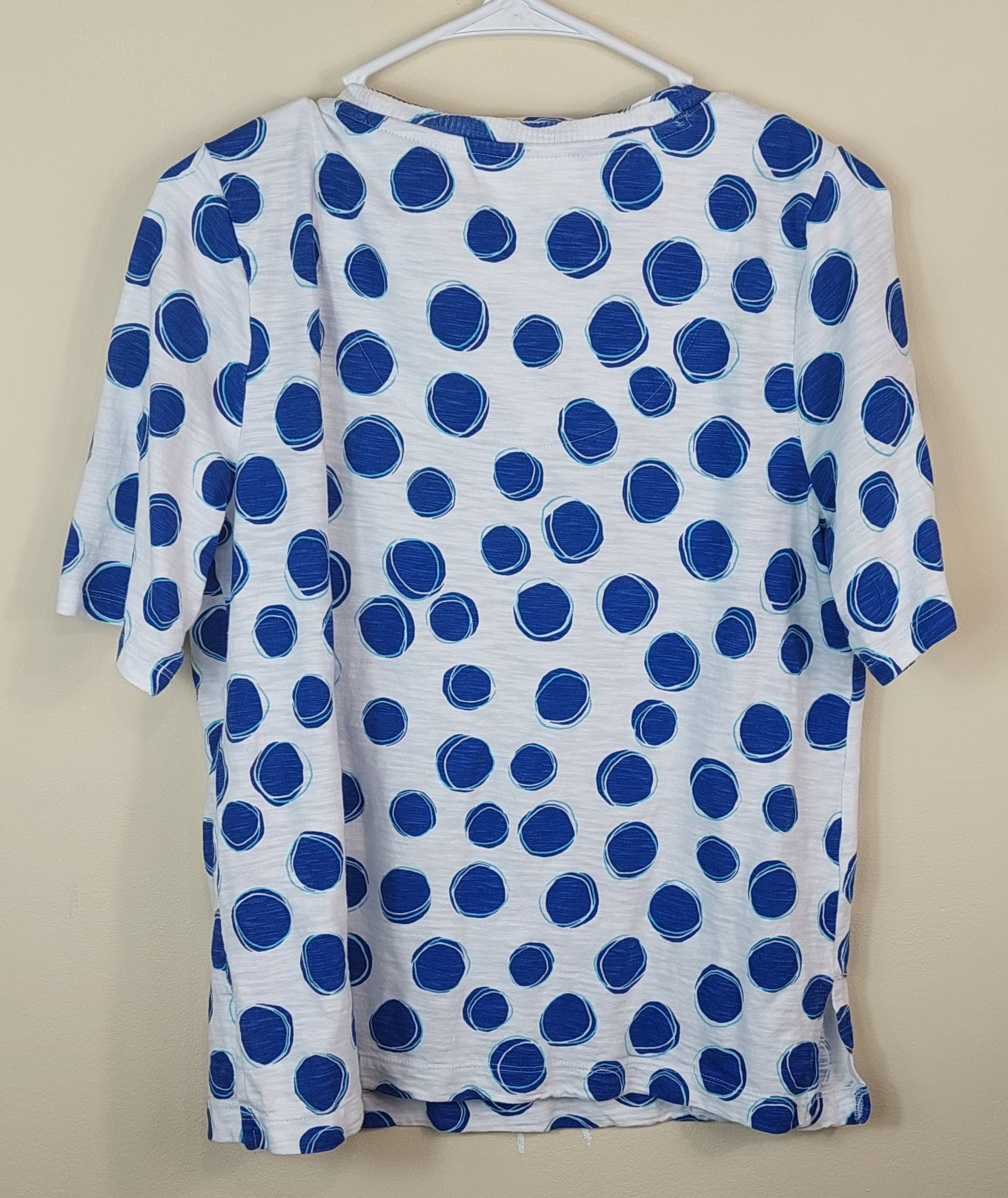 2 12 Chicos Blue Poka Dot Tee Size 1