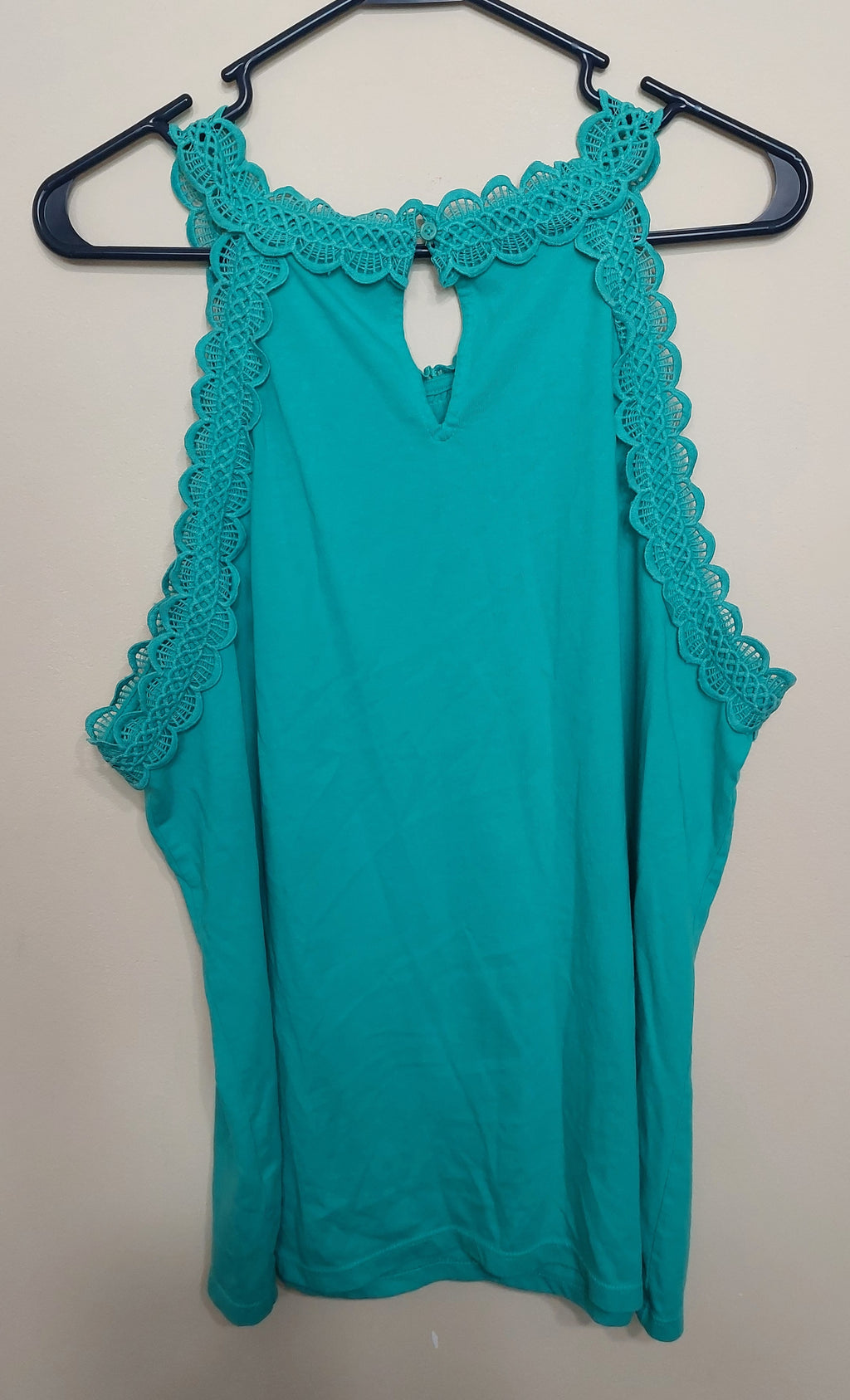 5 12 Talbots Plus Lace Trim Sleeveless Tank Top Aqua Size X