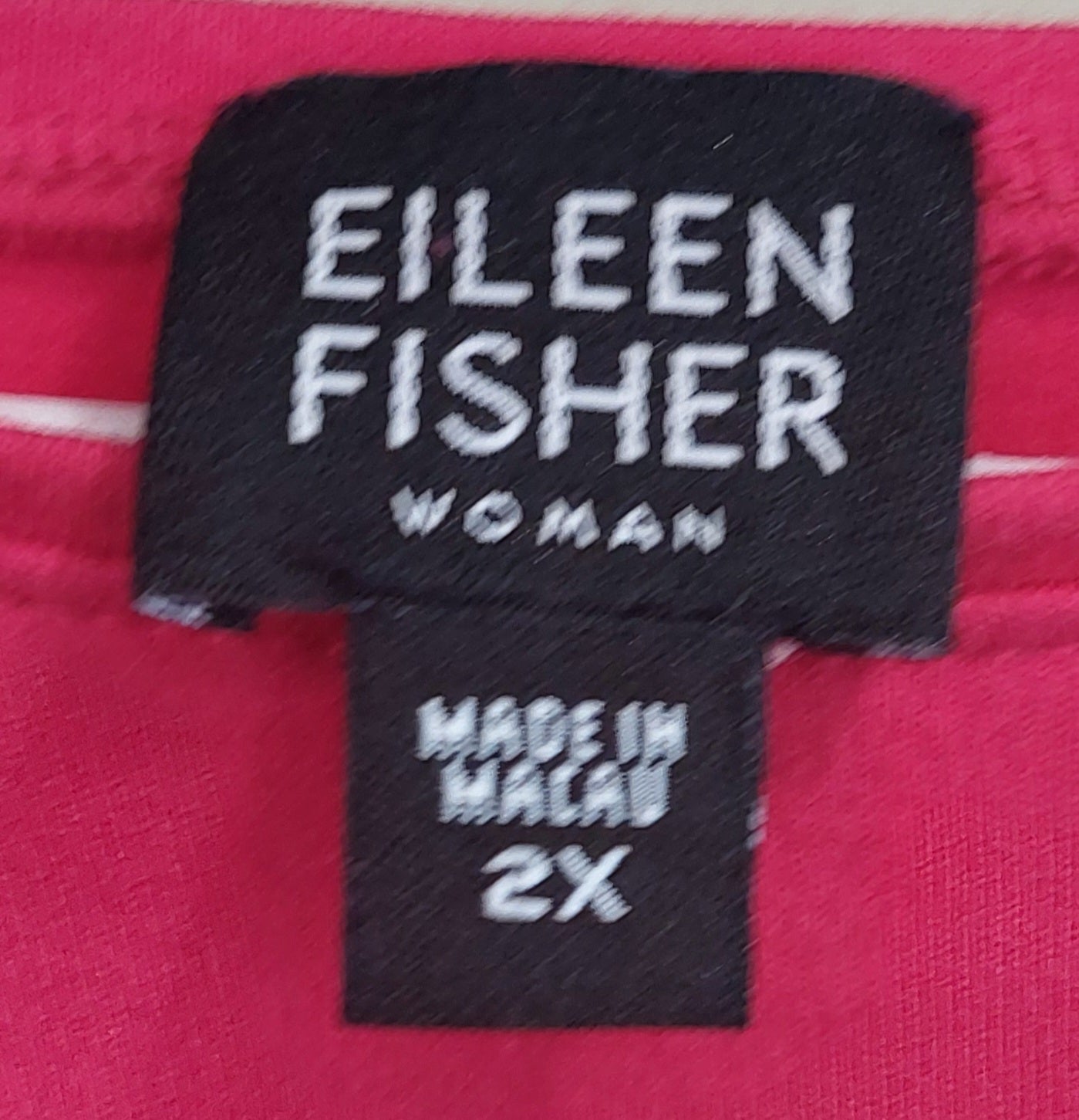 3 42 Eileen Fisher 2X Short Sleeve Tee Fuchsia Pink Solid Knit Relaxed Fit Luxury Basic