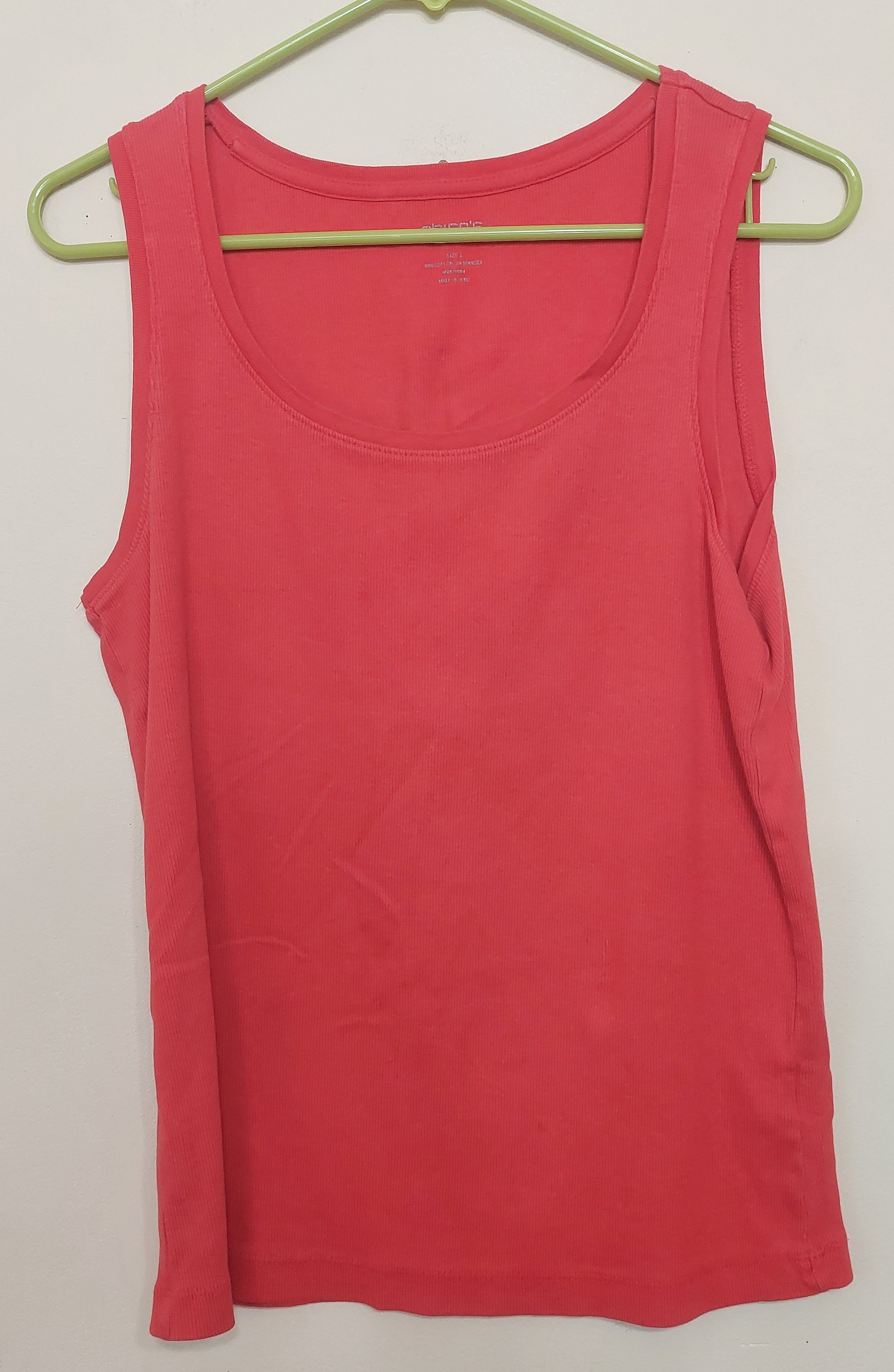 8 12 Chico's True Color Tank Top Size 2 Coral Sleeveless Stretch Knit
