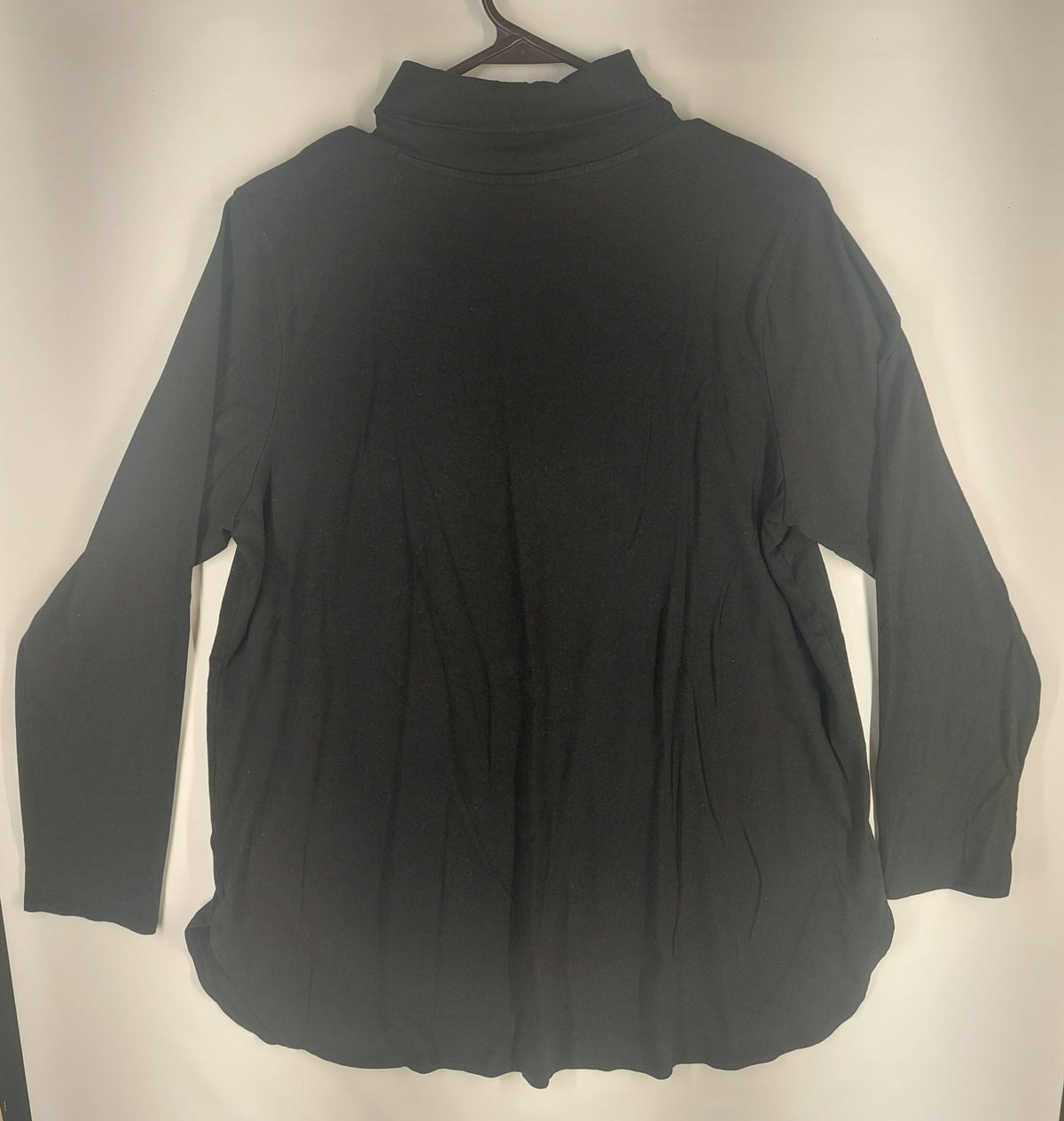 9-12 J.Jill Size Large Black Luxe Supima Shirttail Turtleneck Tunic Top