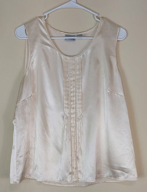 1 16 Chicos Off White Sleveless Blouse Silky Satin Blouse Size 2