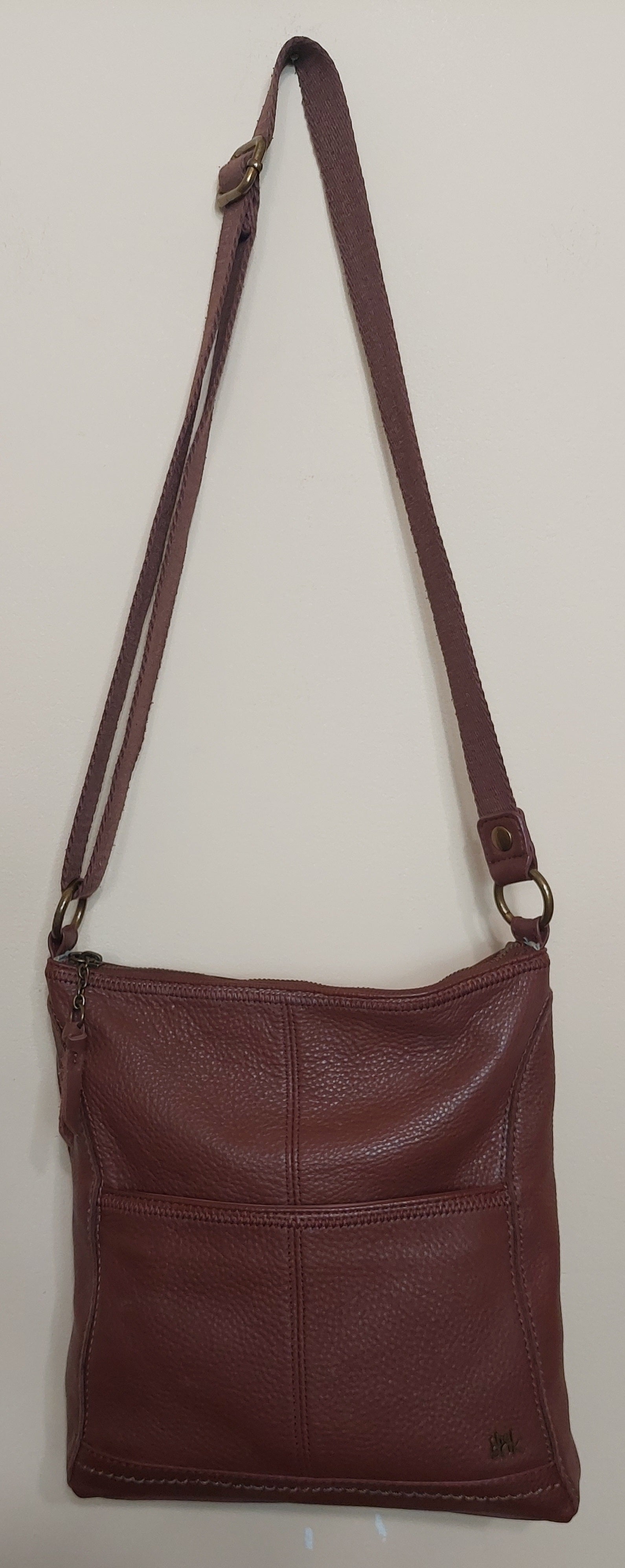 5 13  The Sak Brown Pebble Leather Fringe Crossbody Purse Medium