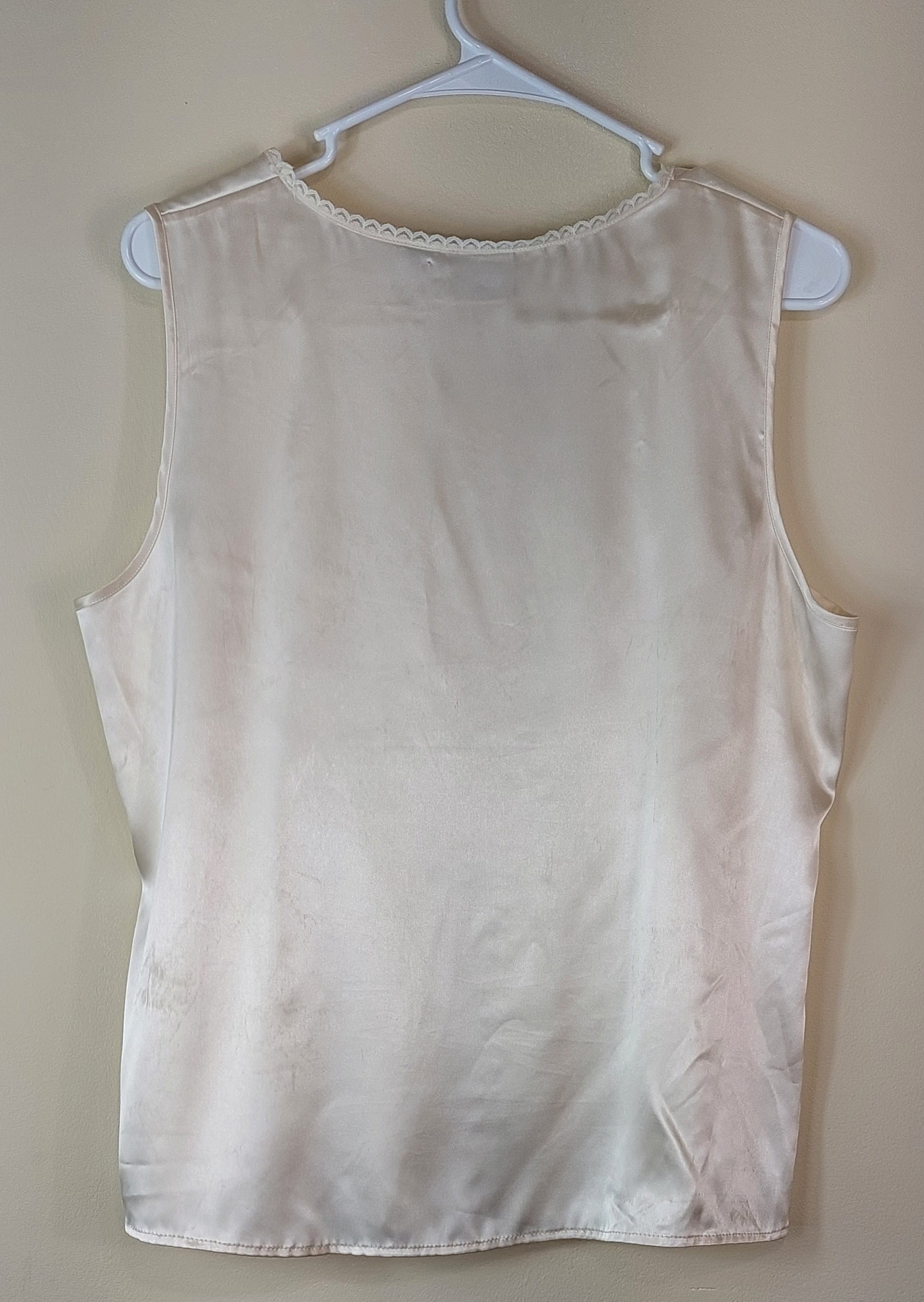 1 16 Chicos Off White Sleveless Blouse Silky Satin Blouse Size 2