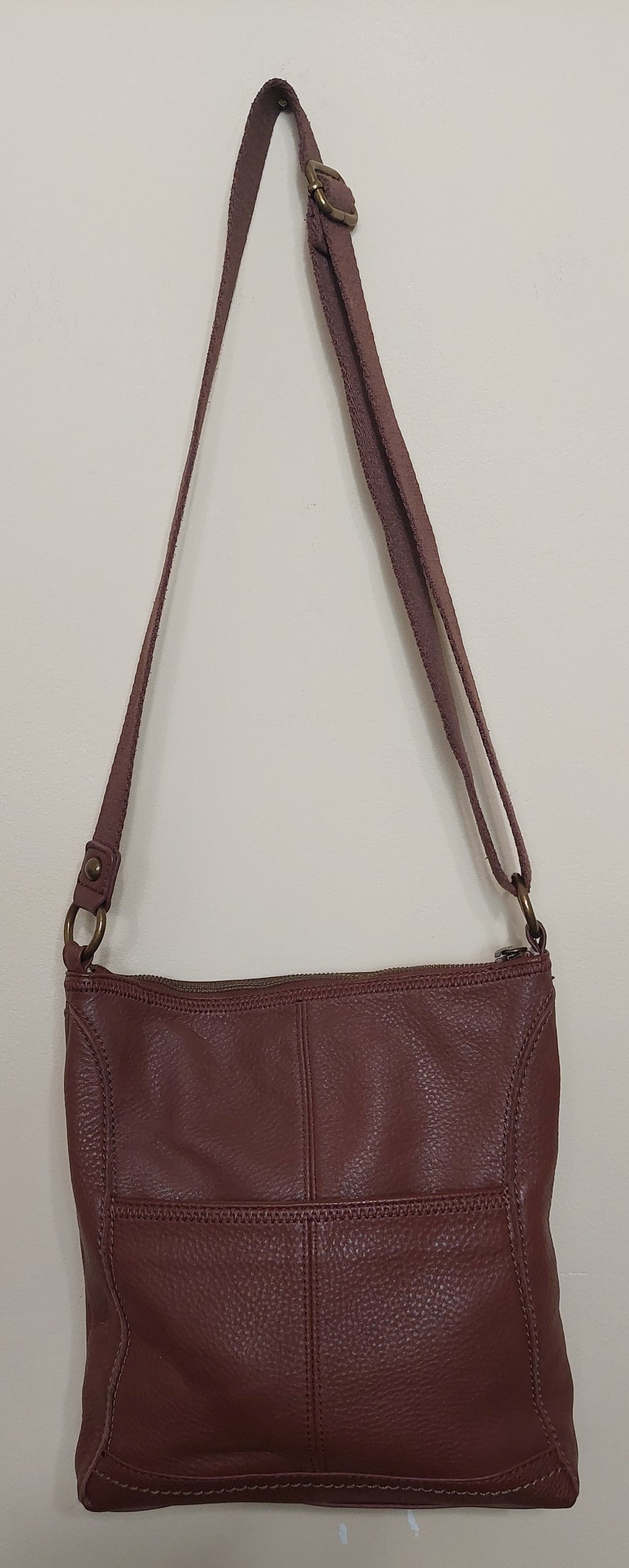 5 13  The Sak Brown Pebble Leather Fringe Crossbody Purse Medium
