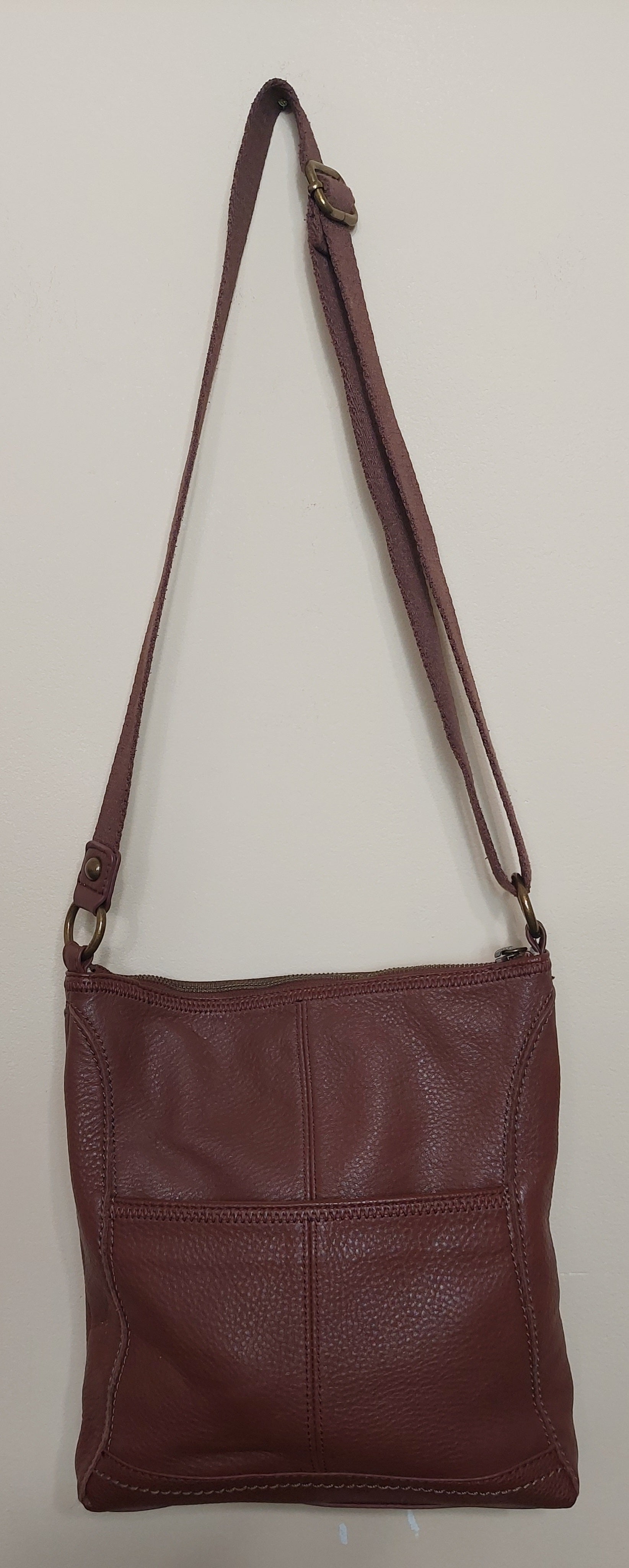 5 13  The Sak Brown Pebble Leather Fringe Crossbody Purse Medium