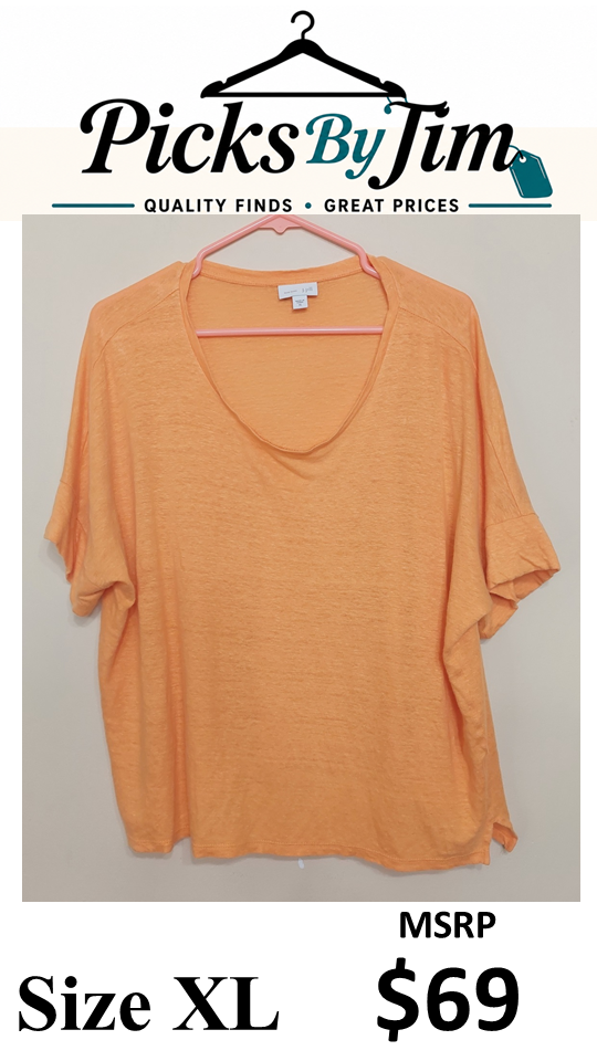 7 13 J Jill Size XL Orange Love Linen Oversized Top