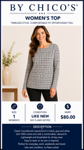 2 46 Chicos Houndstooth black gray Top long sleeve Size 1