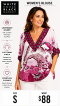 3 32 White House Black Market Size S Blouse Burgundy Pink White Floral Tropical Print V Neck Dolman Sleeve