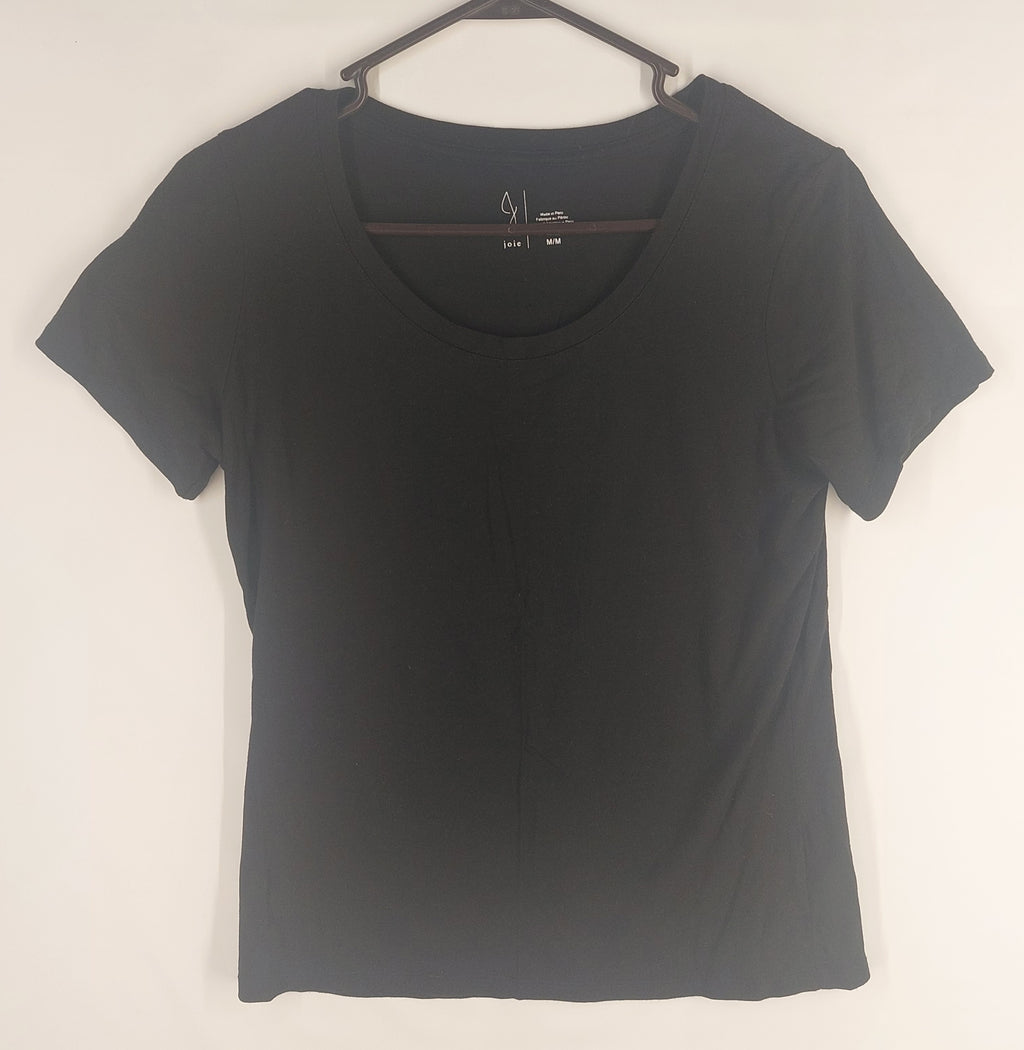 9-14 Joie Size Medium Black Scoop Neck Short Sleeve Tee Shirt Top