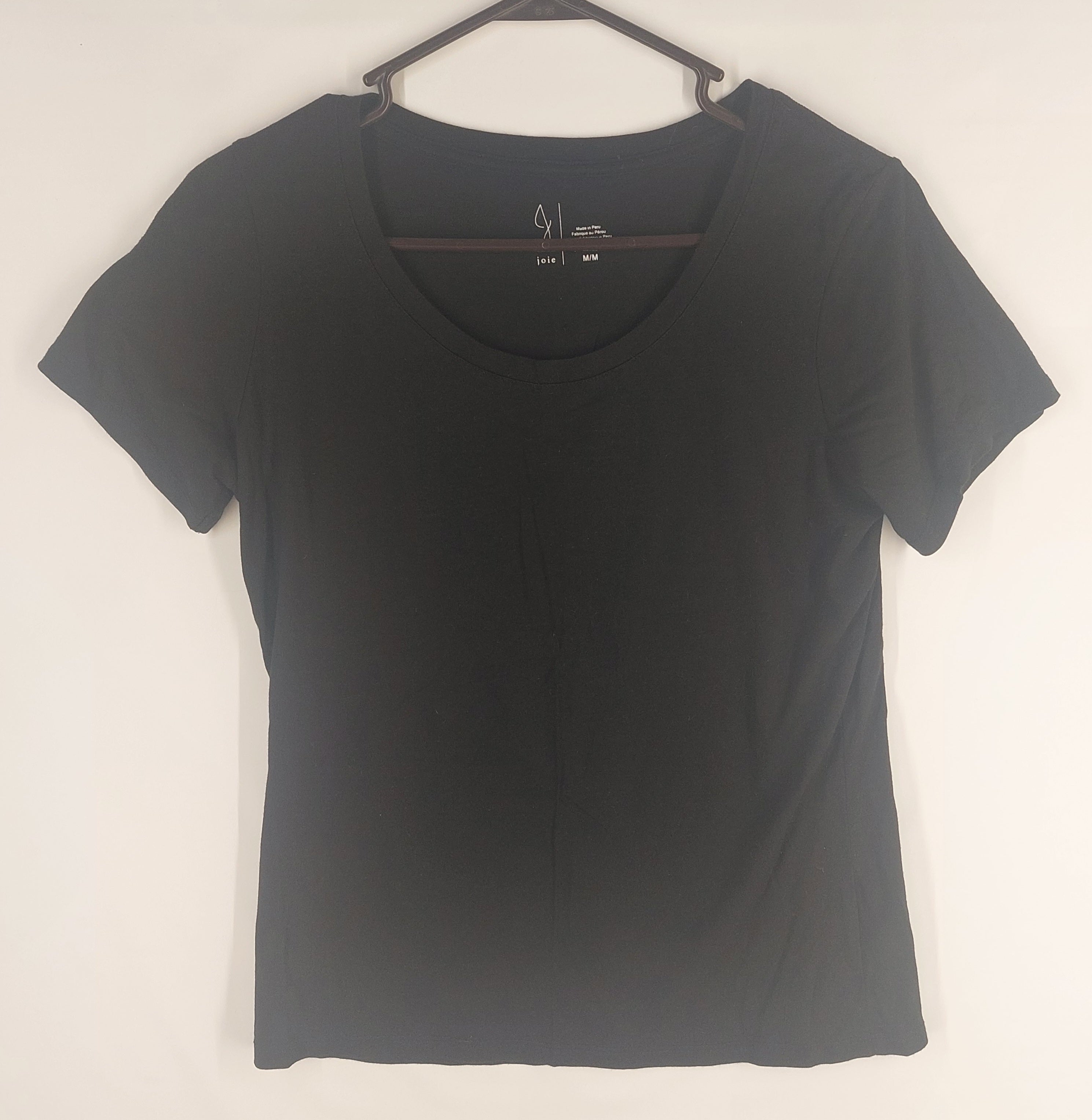 9-14 Joie Size Medium Black Scoop Neck Short Sleeve Tee Shirt Top