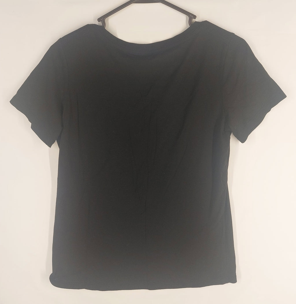 9-14 Joie Size Medium Black Scoop Neck Short Sleeve Tee Shirt Top