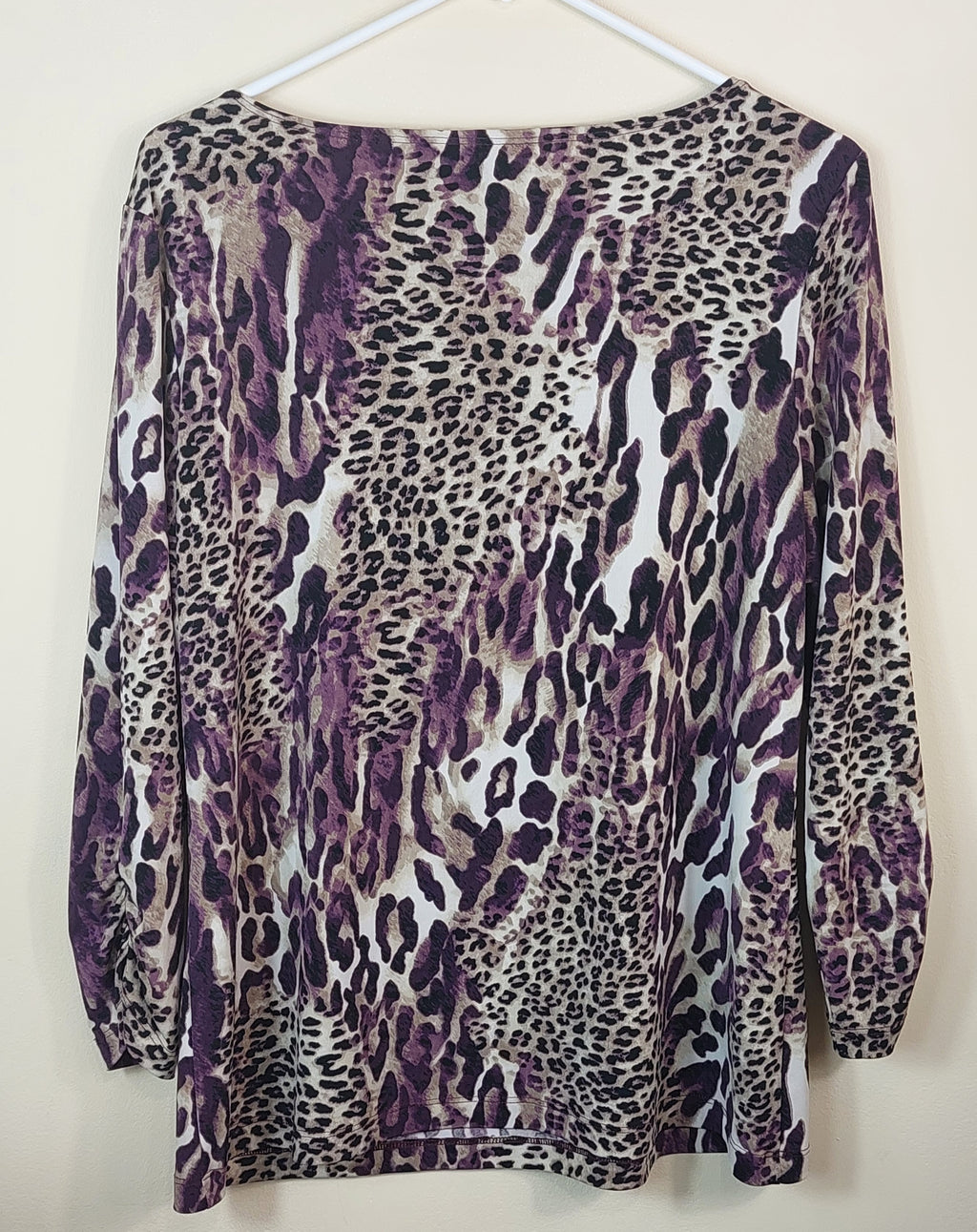 2 24 Chicos purple black brown animal print Tee long sleeve Size 2