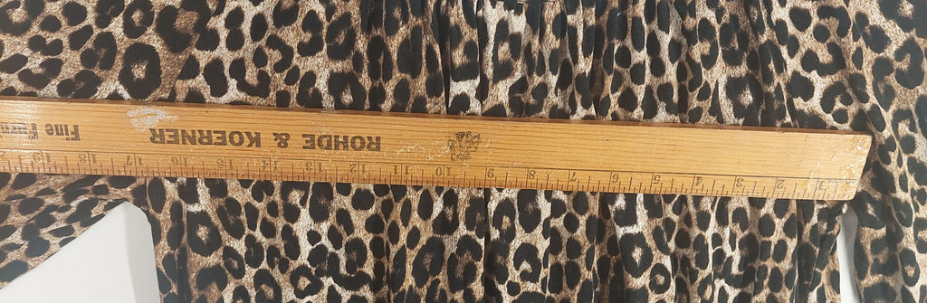 9-15 Michael Kors Large Leopard Print Peasant Blouse 3/4 Sleeve Animal Print