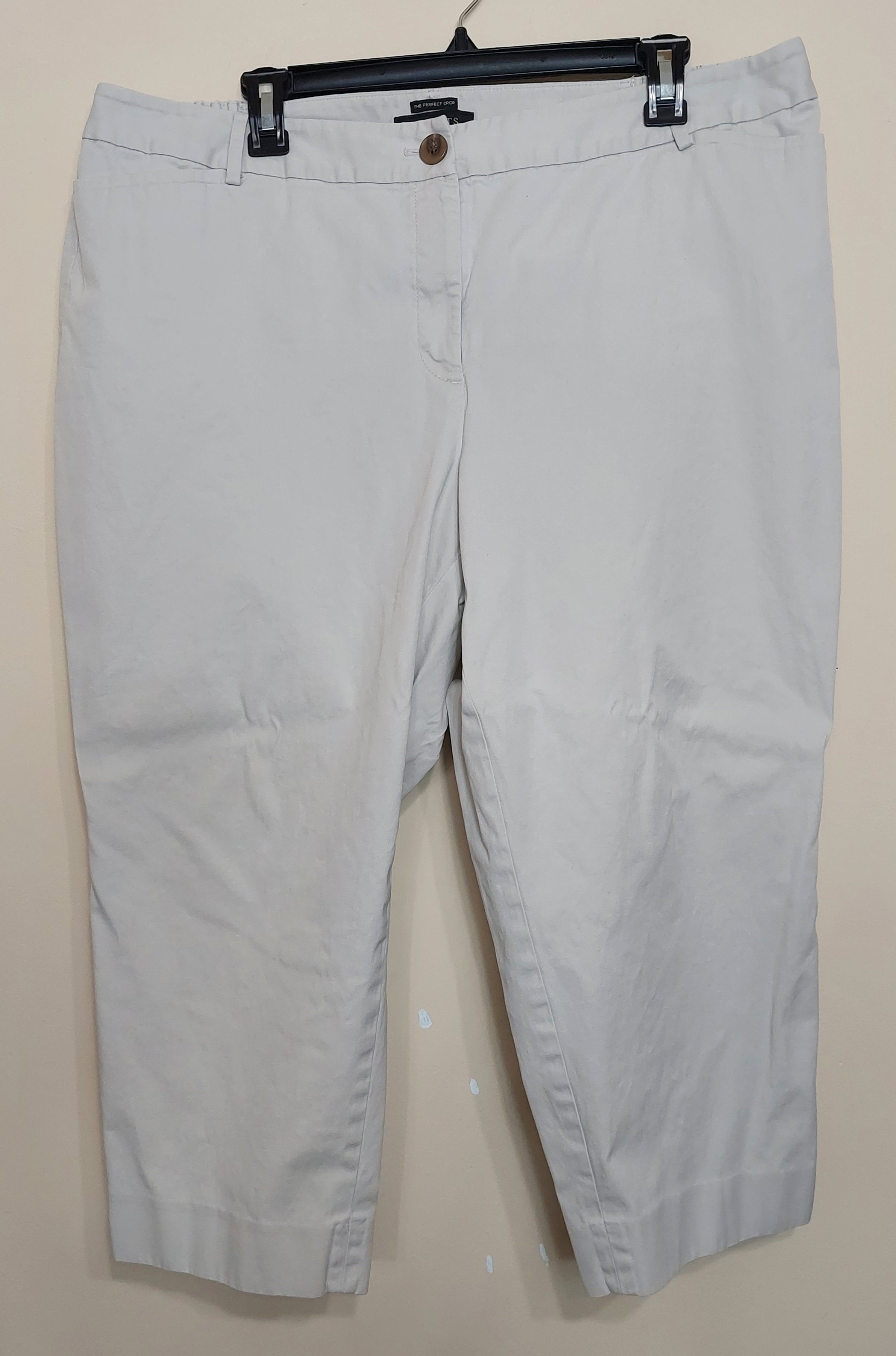 6 16 Talbots Perfect Crop Capri Pants Womens 18WP Beige Stretch