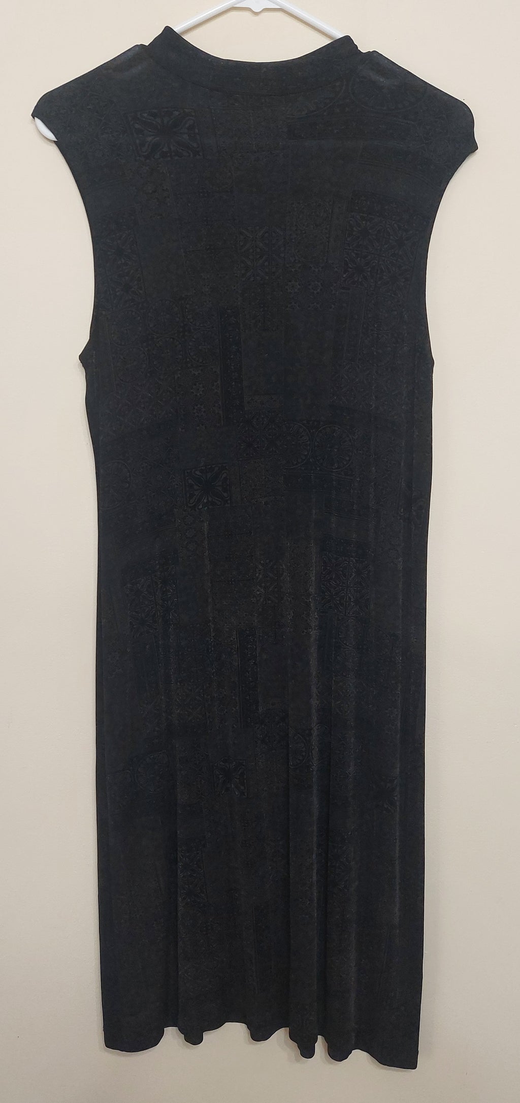 7 16 Chicos Size 2 Travelers Black Tonal Print Maxi Dress