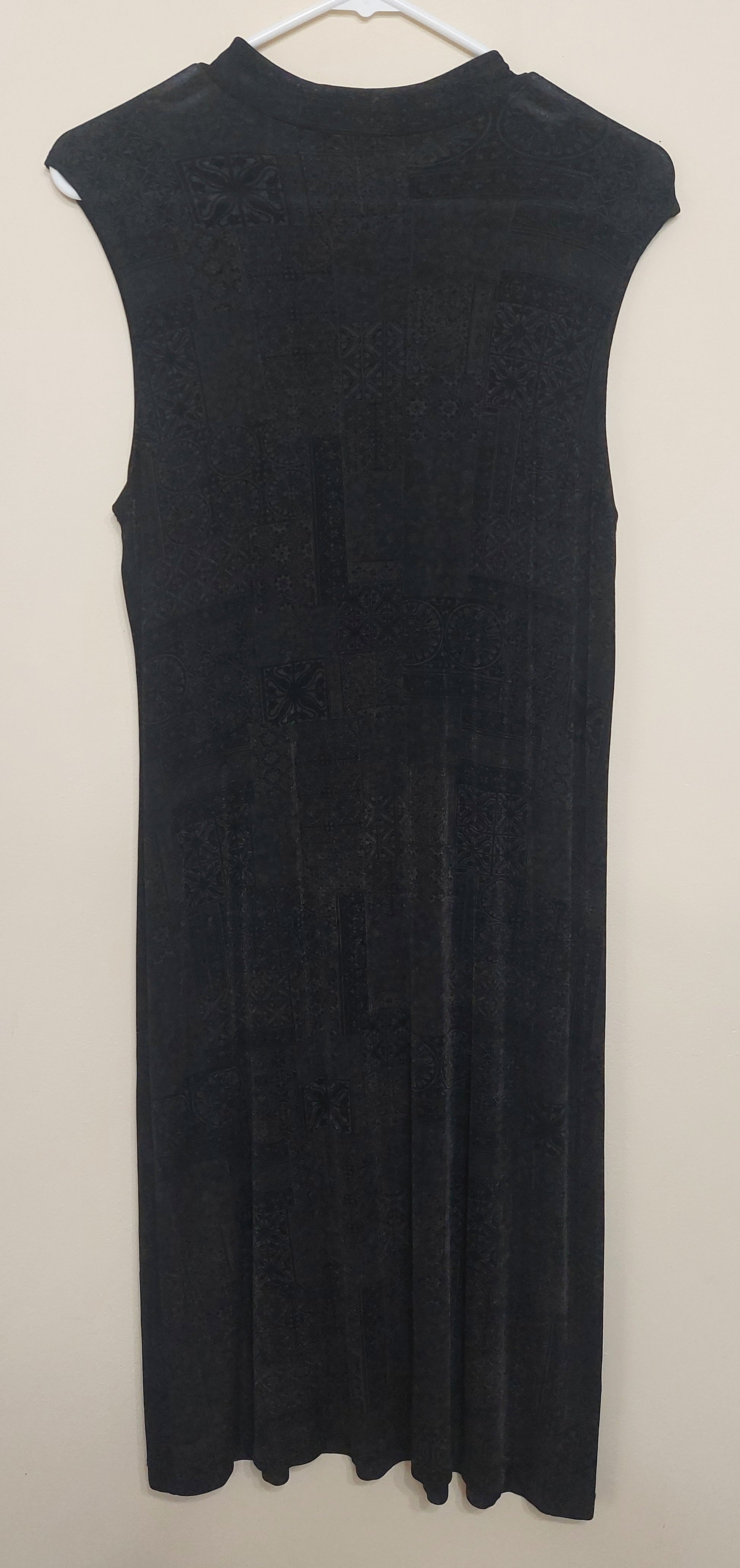 7 16 Chicos Size 2 Travelers Black Tonal Print Maxi Dress