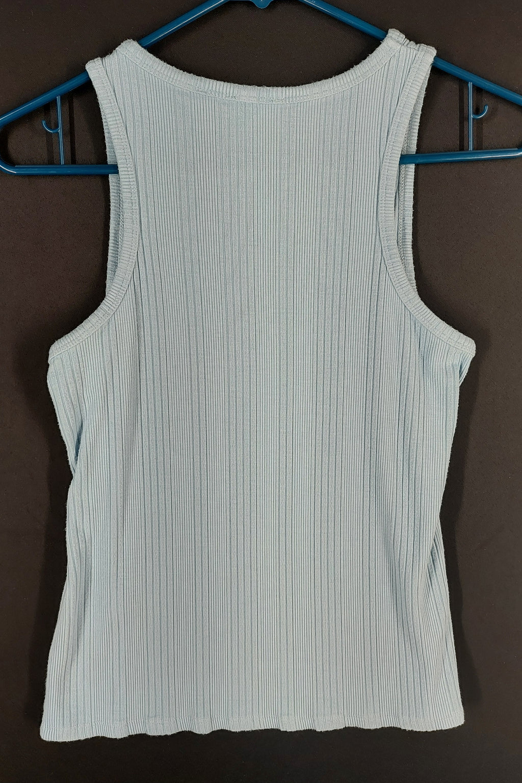 8-16 Cyrus Essentials Size S Light Blue Ribbed Sleeveless Tank Top Stretch Casual