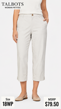 6 16 Talbots Perfect Crop Capri Pants Womens 18WP Beige Stretch