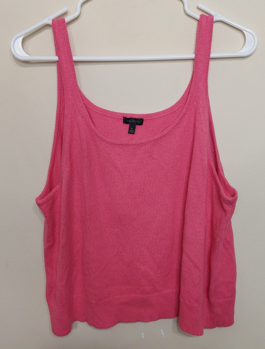 5 17 Talbots Ribbed Knit Tank Top Vibrant Pink Size XL