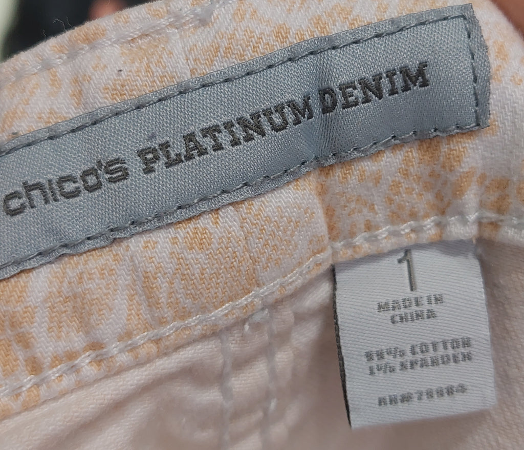 2 28 Chicos peach print pants Size 1