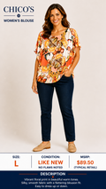 1 20 Chicos Mixed Yellow Gold Color Blouse Size Large