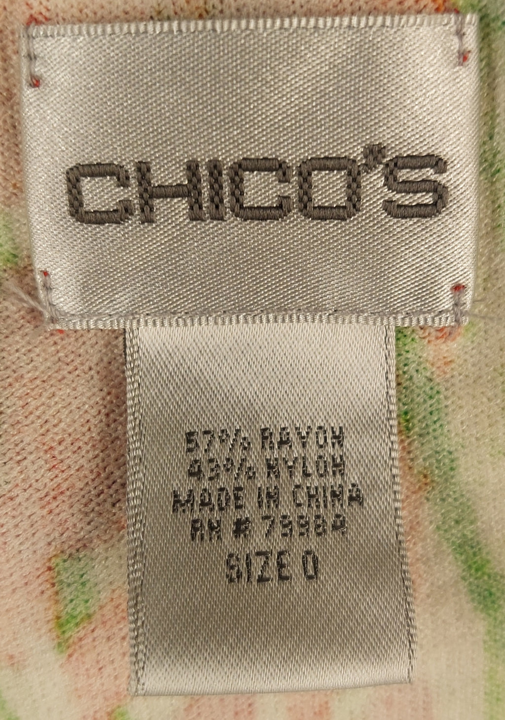 8-17 Chico's Small Floral Sleeveless Tank Top Watercolor Print Rayon Nylon