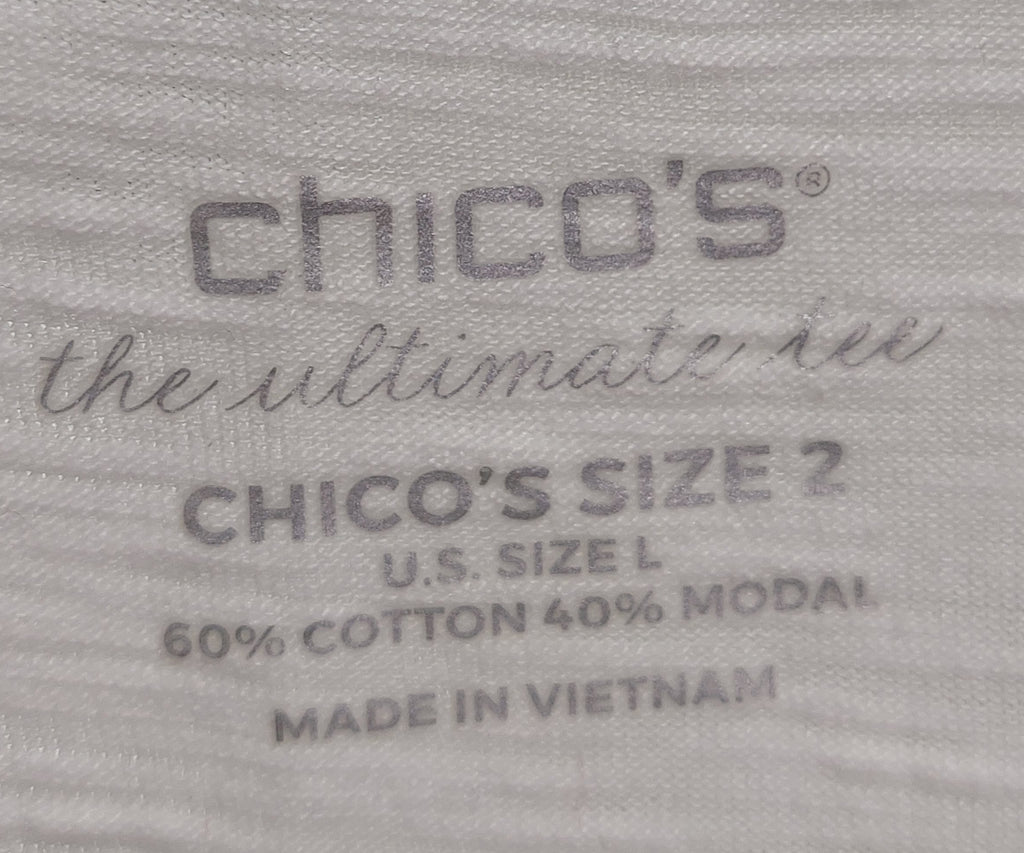 2 26 Chicos white  .75 sleeve Size 2