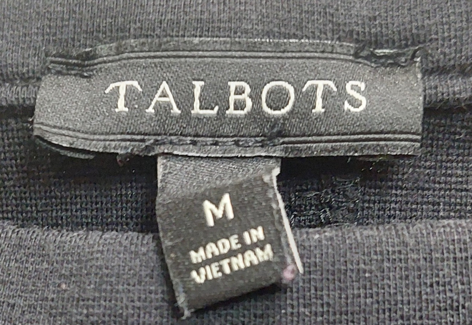 4 01 Talbots Black Knit Top Short Sleeve Classic Career Casual Tee Medium