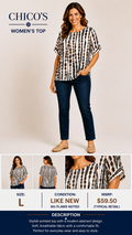 1 22 Chicos Brown Black White Short Sleeve Blouse Size Large