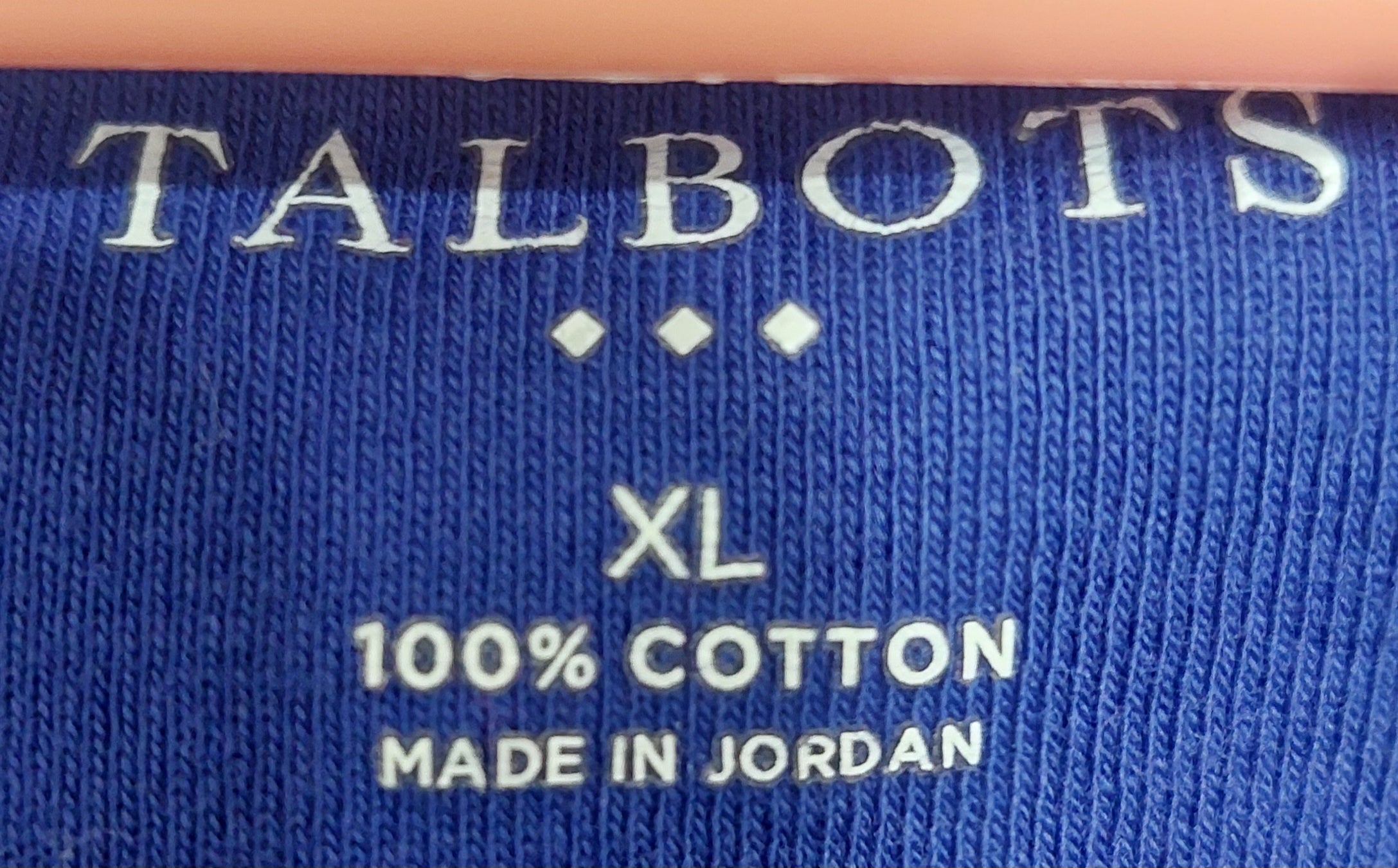 7 19 Talbots Size XL Blue Cotton V Neck Elbow Sleeve Top