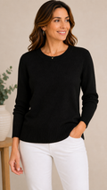 9-19 Banana Republic Size Medium Black Merino Wool Blend Long Sleeve Sweater