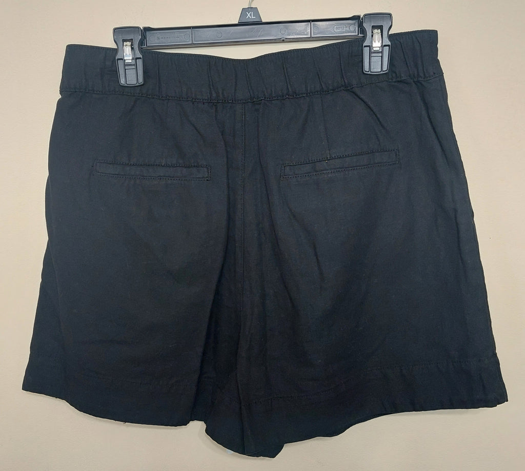 8 01 Joie Women's Black Pull On Linen Blend Shorts Size M Casual Lightweight