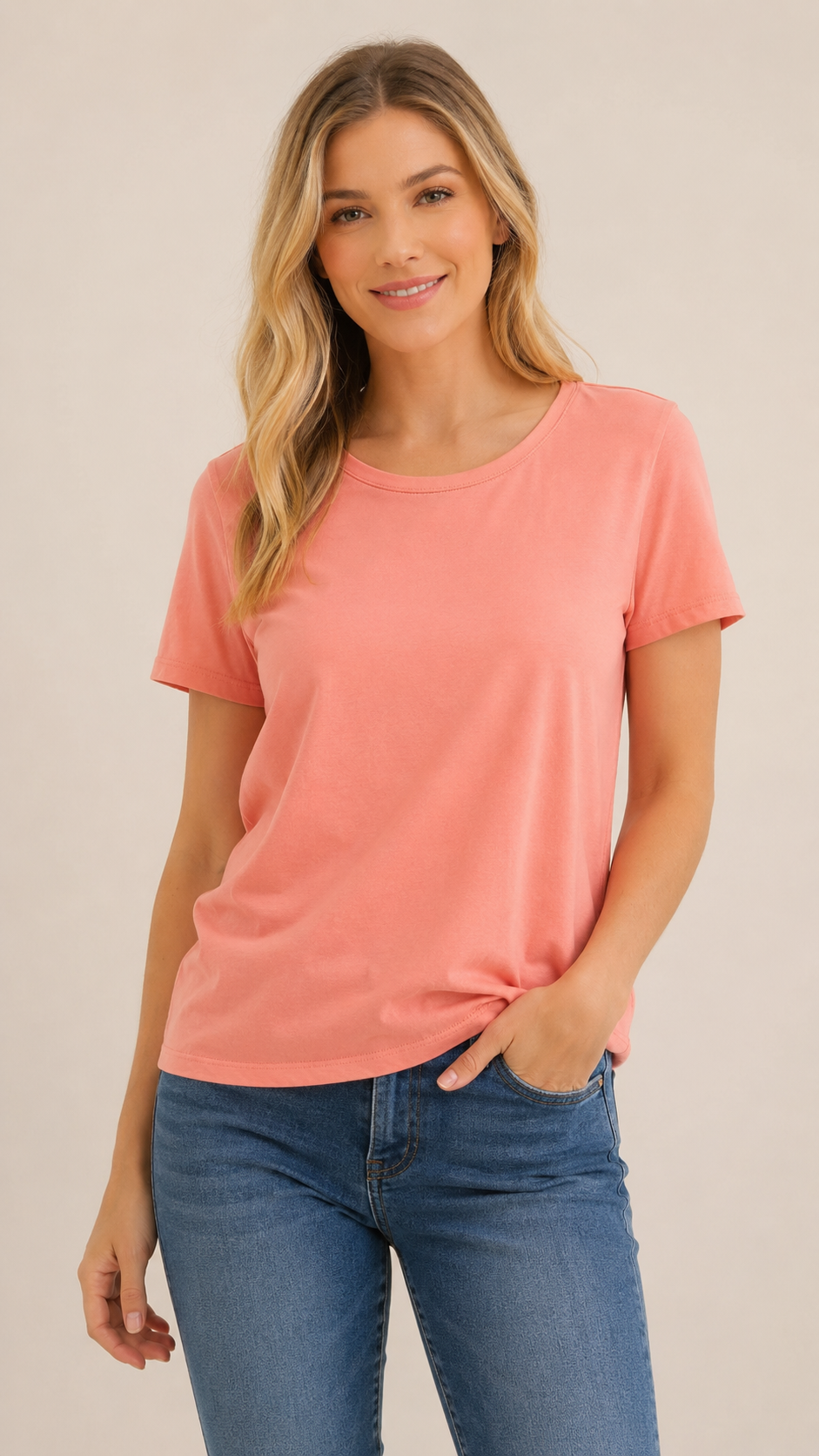 7 01 St Johns Bay Size M Coral Short Sleeve Tee
