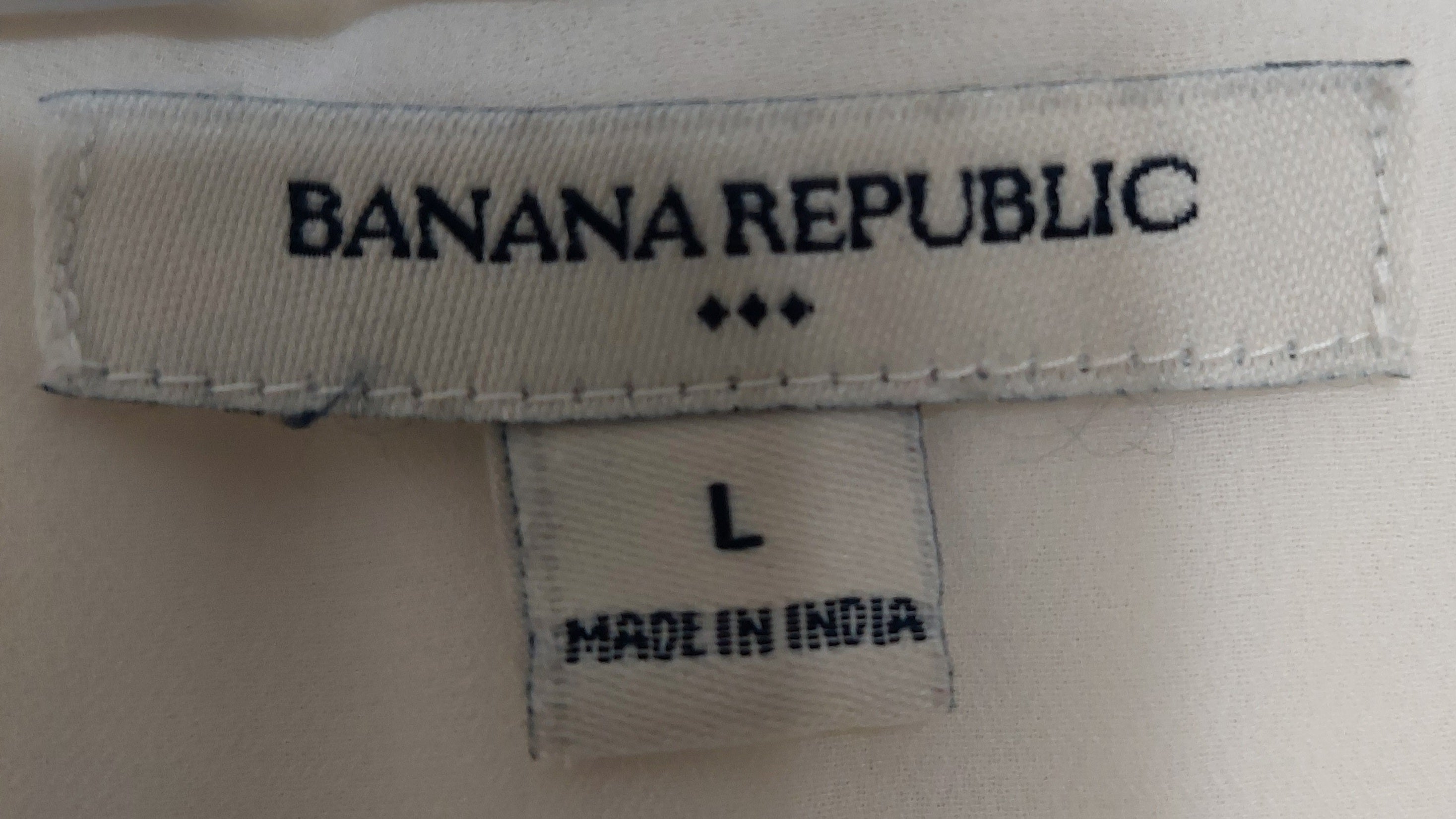 6 02 Banana Republic Large White Embellished Chiffon Blouse Womens