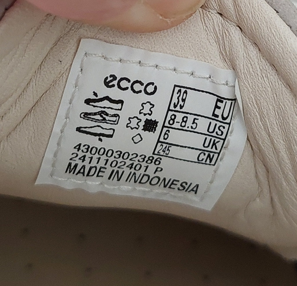 6 20 ECCO Size 8 8.5 Soft 7 Suede Sneakers Womens Beige Lace Up