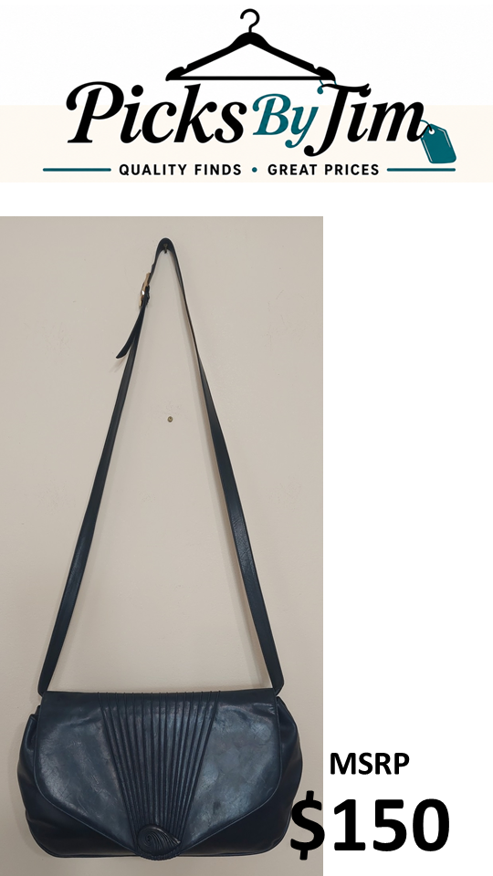 7 20 Vintage Italian Leather Black Shoulder Bag