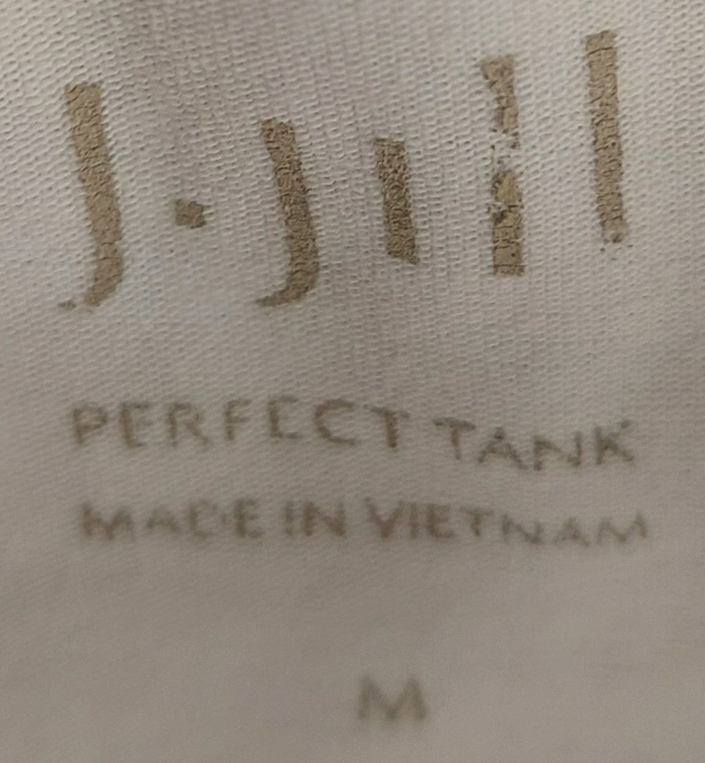 8-20 J Jill Perfect Tank Size M White Sleeveless Scoop Neck Stretch Layering Top