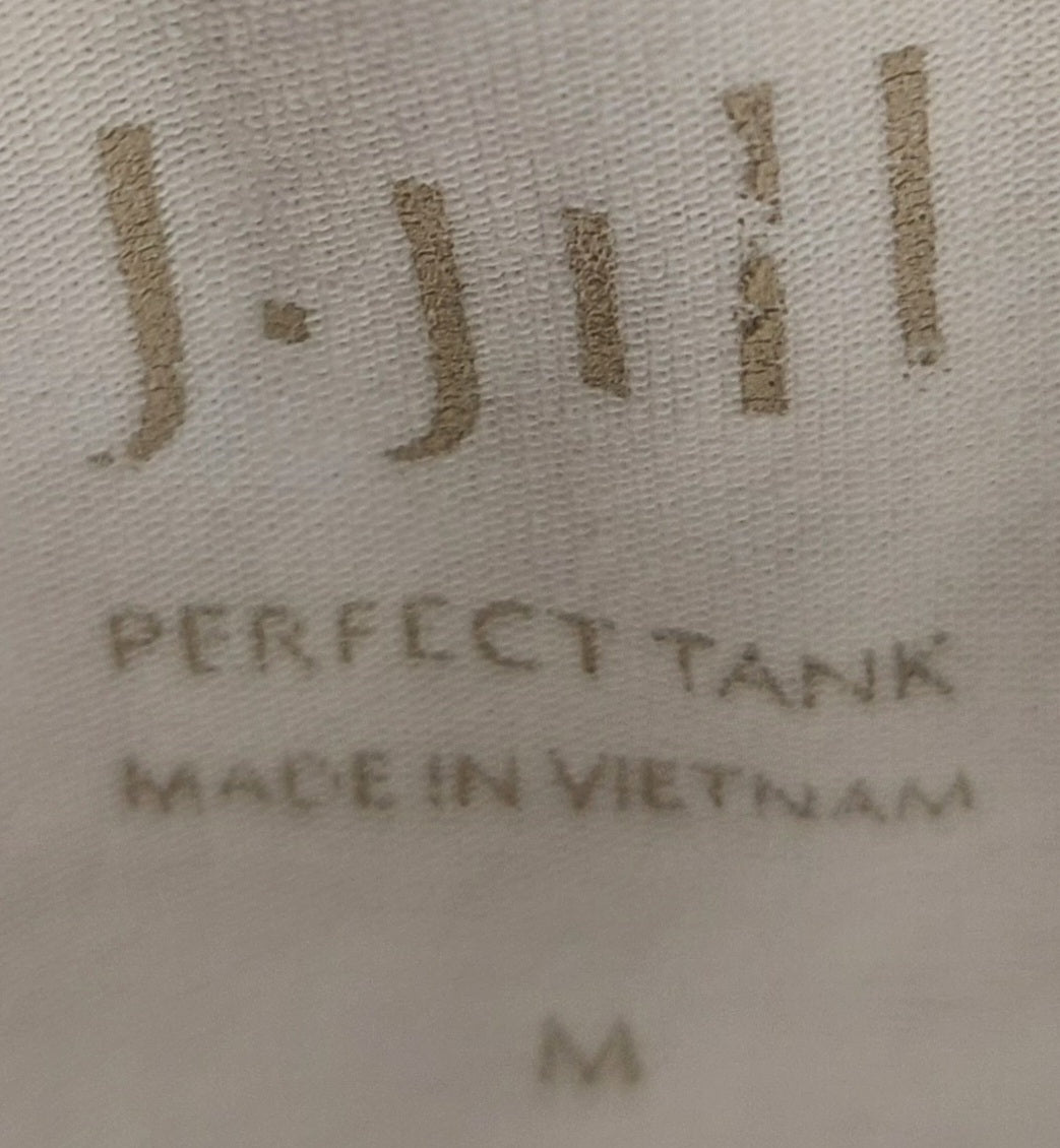8-20 J Jill Perfect Tank Size M White Sleeveless Scoop Neck Stretch Layering Top