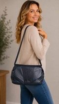 7 20 Vintage Italian Leather Black Shoulder Bag