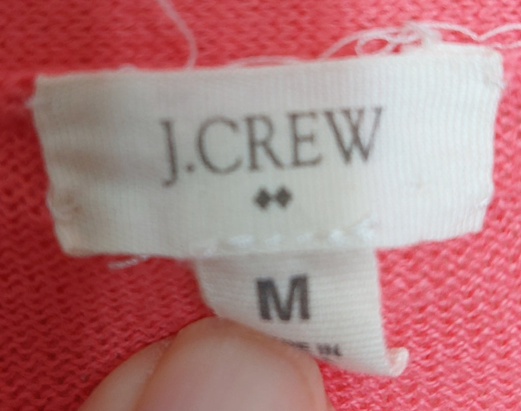 6 21 J Crew Size M Open Front Short Sleeve Cardigan Womens Pink